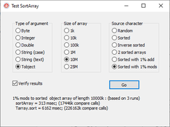 Testsuite for sorting