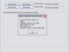 FastWork Control Center, About FastWork dialog.