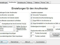 Einstellungen: Anrufmonitor