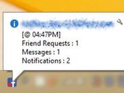 tray tip on desktop shows facebook account notifications