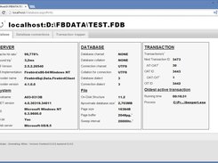 Information about database and server