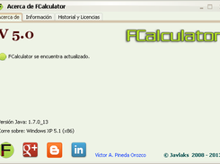 Ventana de información acerca de FCalculator