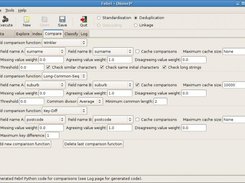 Febrl GUI comparison page with field comparison functions.