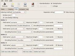 Febrl GUI index page with sorted neighbourhood index.