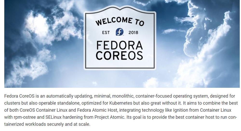 Fedora CoreOS Screenshot 1