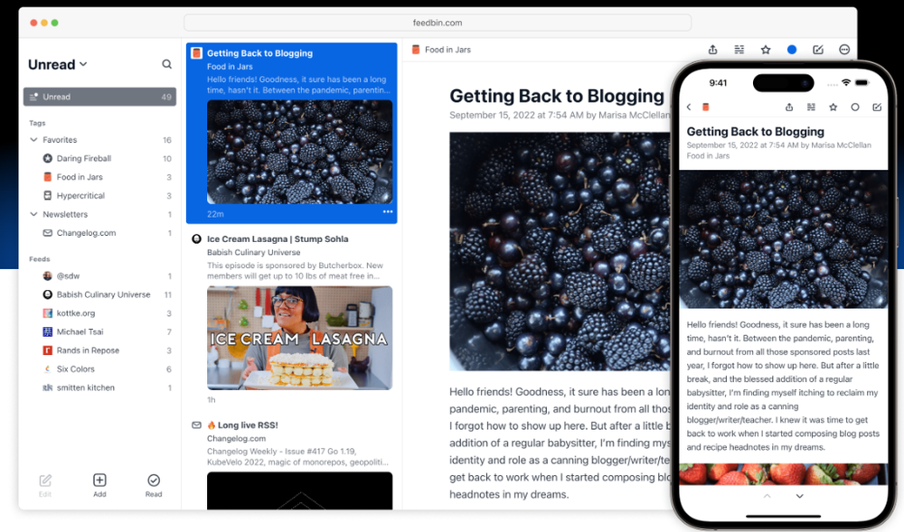 Feedbin Screenshot 1