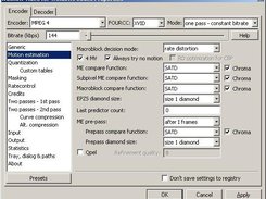 ffdshow video encoder configuration dialog