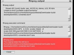 output window with report of error