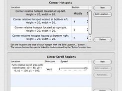 Hotspot and scroll area configuration pane