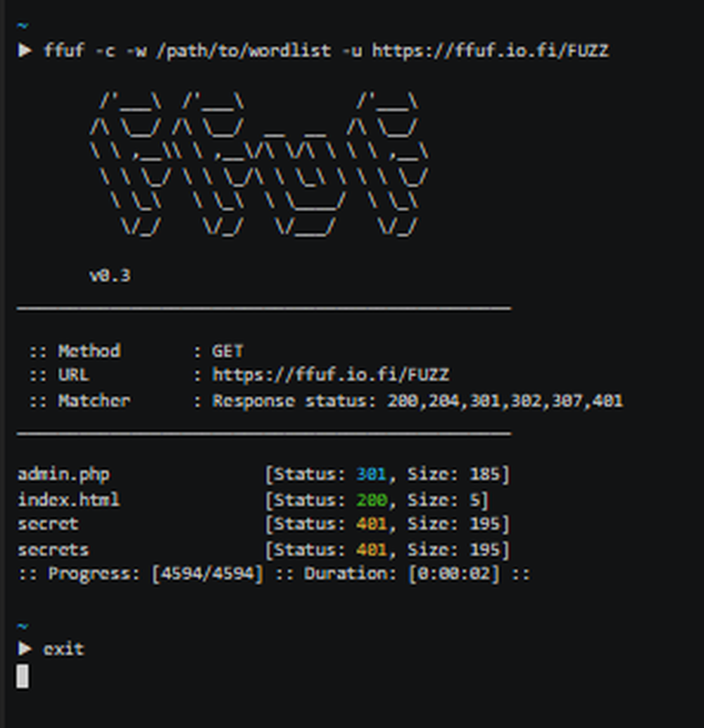 Ffuf Screenshot 1