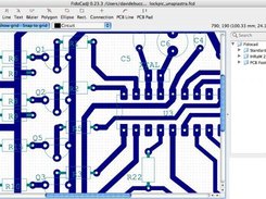 FidoCadJ 0.23.3 on MacOSX 10.4 Tiger, working on a PCB 