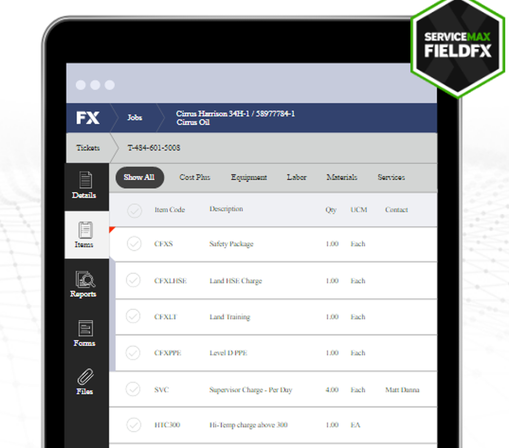 ServiceMax FieldFX Screenshot 1
