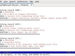 Sample output with bold highlighting, large data file