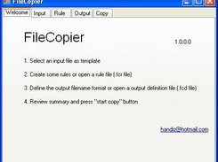 1st step, "welcome page" when FileCopier is opened.