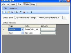 4th step. define some rule of output filename. "Output page