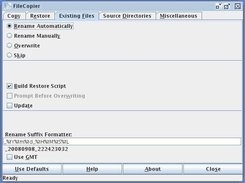 Existing Files Tab