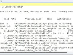 FileImgU UTF8 tab delimited text file
