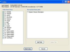 Options to specify drives to index and paths to exclude