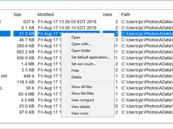 FileRally detailed view with file menu