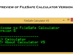 A preview of FileSafe Calculator Version 5
