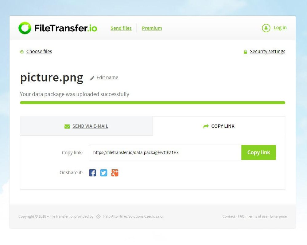 FileTransfer.io Screenshot 1