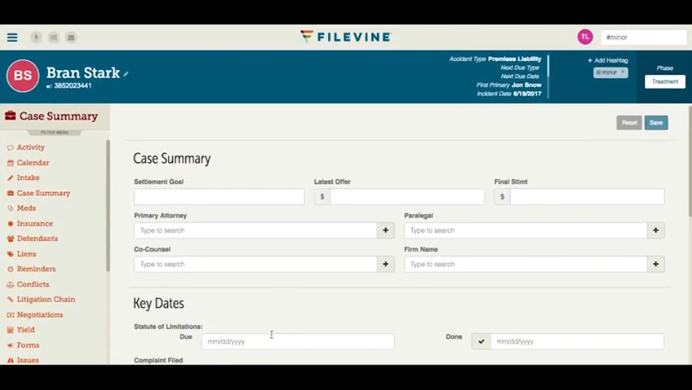 Filevine-CaseSummary