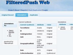 Screenshot of an annotatated record in the Web Client.