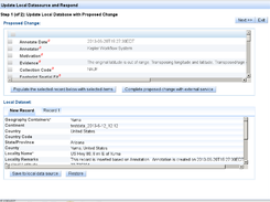 A corrected georeference mapped for ingest into a Specify 6 DB