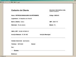 Emisso de cadastro de cliente.