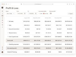 Ecommerce-tailored Profit & Loss with granular, real-time data