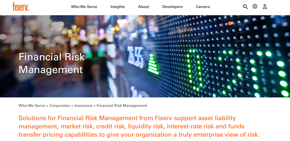 Fiserv Financial Risk Management Screenshot 1