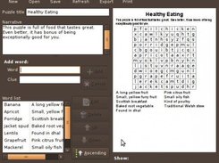 FindThatWord on Ubuntu, showing a tasty puzzle preview