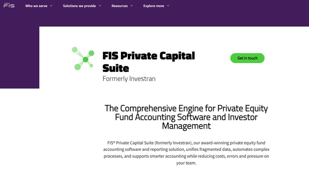 FIS Private Capital Suite Screenshot 1