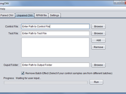 Screen shot of the unpaired analysis feature