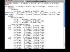 Sample listed summary file produced by script.