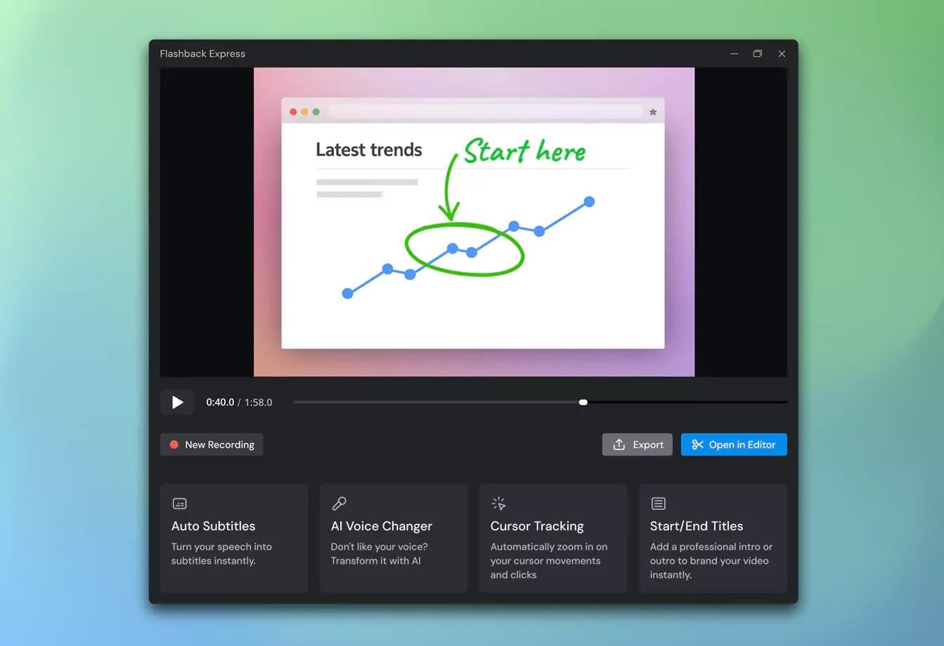 Review recordings instantly