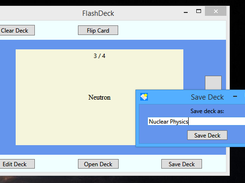 Decks of flashcards can be saved for later.