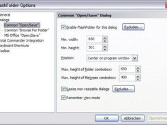 FlashFolder options dialog