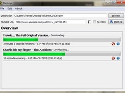 Flashrip allows multiple youtube downloads at a time