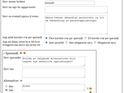 The page where new tests are created