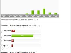 The view from the user actually taking the test