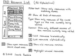 The Resource List, on the program's left hand side.