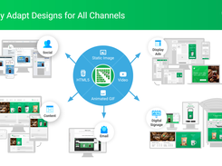 Create Master Designs that adapt to unlimited sizes for all channels and file formats.