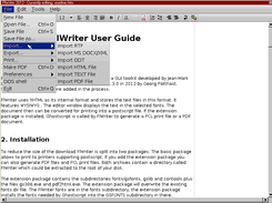 FlWriter menu