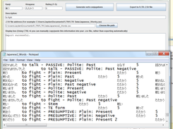 Export information to your ***_Words.csv file