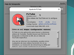 Fltube 2.0.3 Help Window (on Debian 13)