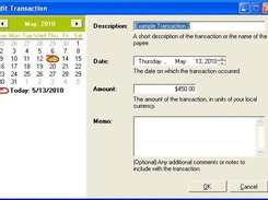5. Transaction editor dialog