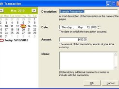 5. Transaction editor dialog