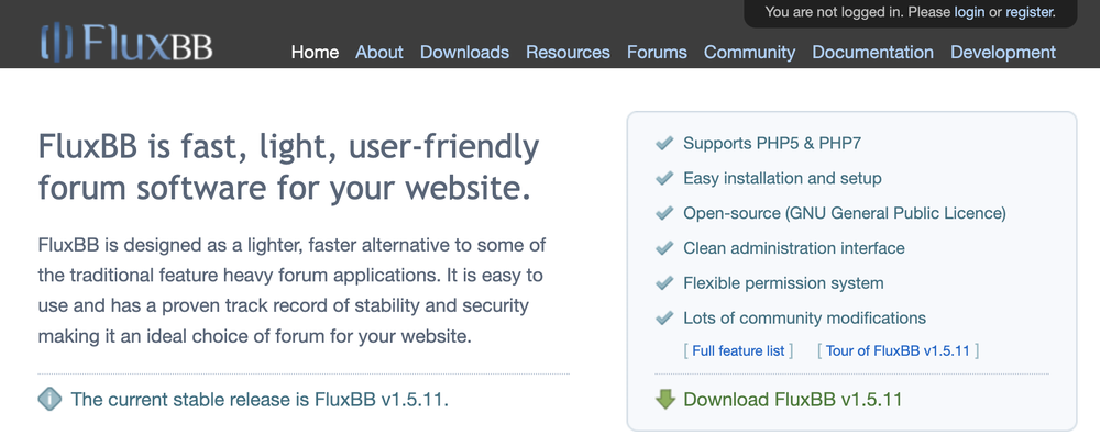 FluxBB Screenshot 1