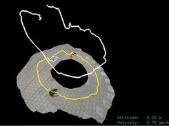 Automatically reconstructed filmed surfaces from a flight with a quadcopter